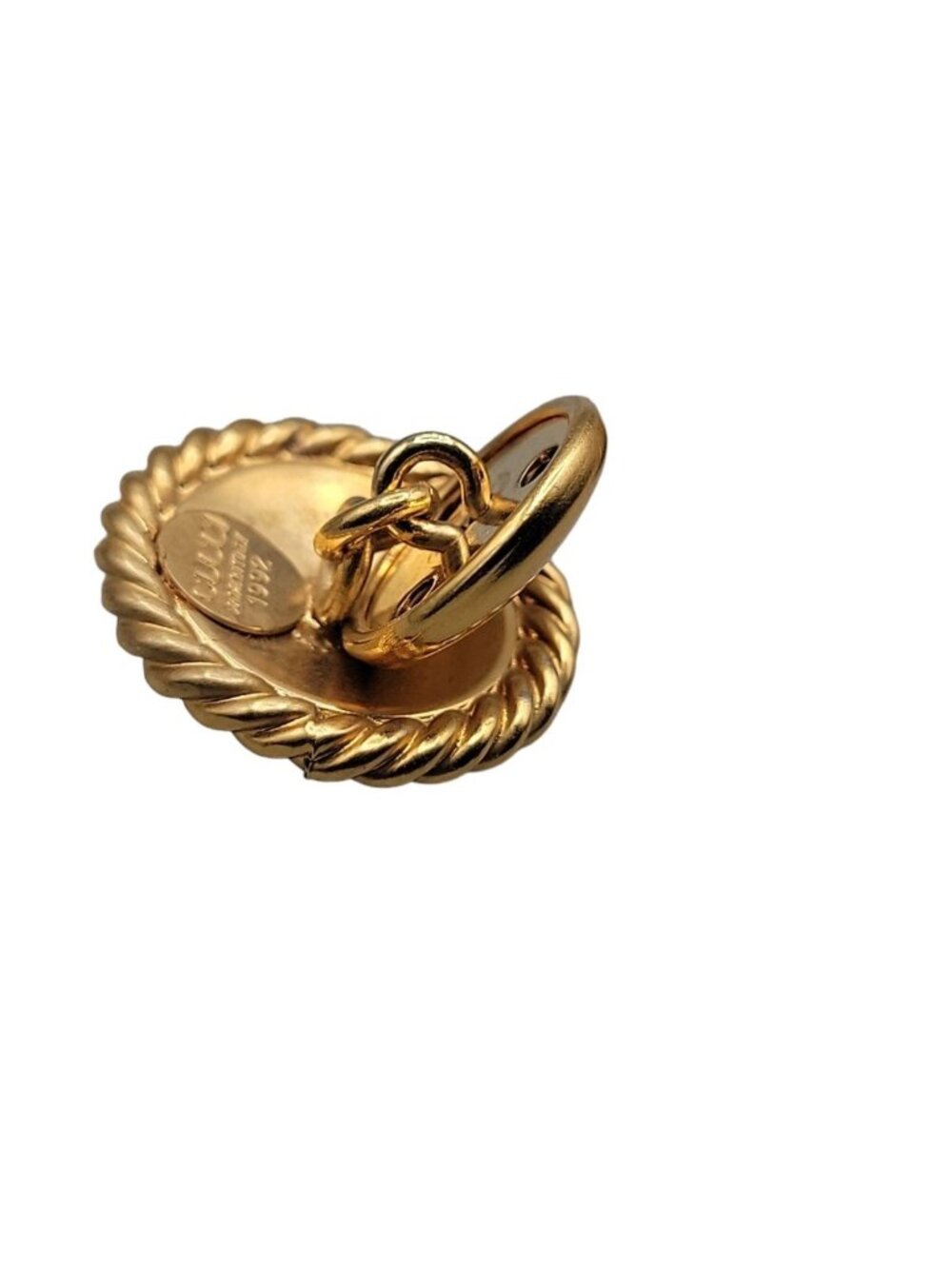 Vintage Gucci 1992 Red Enamel GG Logo Blazer Buttons Gold Plated Set of 2 Italy - Picture 10 of 15